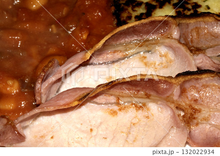 Close up of fried bacon pork Close up of fried bacon pork 132022934