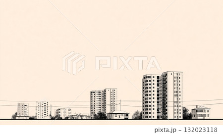 スタイライズされた都市のスカイライン スタイライズされた都市のスカイライン 132023118