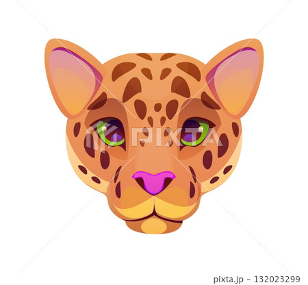 Barranquilla Colombia carnival holiday jaguar face mask. Latin American celebration item, Caribbean folk carnival isolated vector animal face mask. Colombia ethnic holiday object or costume accessory 132023299