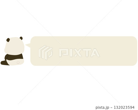 後ろ姿のパンダ。吹き出し付き 後ろ姿のパンダ。吹き出し付き 132023594