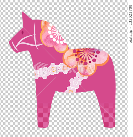 Dalarna Horse Plum Pattern Pink Dalarna Horse Plum Pattern Pink 132023709