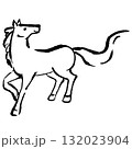 筆で描いた馬の線画イラスト 132023904