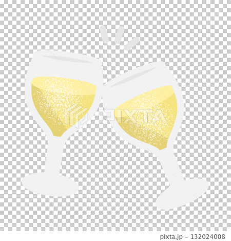 White wine glass illustration White wine glass illustration 132024008