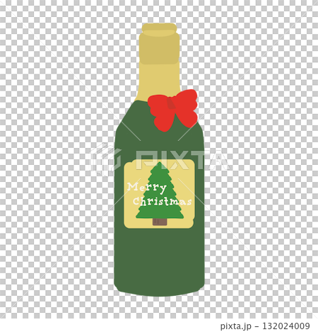 Wine bottle (Christmas) illustration Wine bottle (Christmas) illustration 132024009