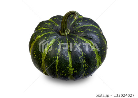 green striped pumpkin isolated on white background green striped pumpkin isolated on white background 132024027