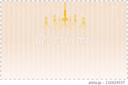 かわいい壁紙と綺麗なシャンデリア背景イラスト素材 132024557
