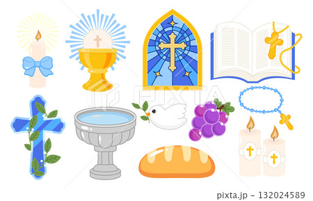 Cute First communion mass at church decoration clipart Cute First communion mass at church decoration clipart 132024589