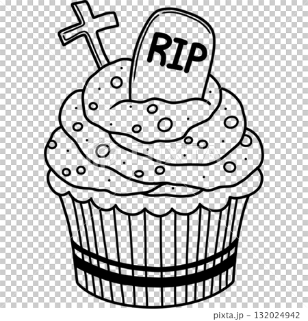 Halloween cupcake coloring Halloween cupcake coloring 132024942