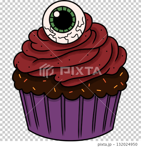 Halloween eyes ball cupcake  132024950