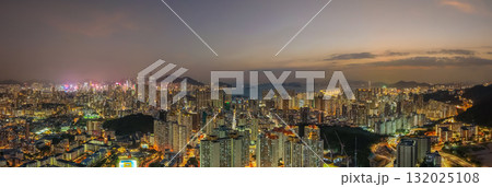 Oct 10 2025 Nighttime Cityscape of Kowloon West in Hong Kong 132025108