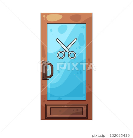 illustration of Barber Shop Door 132025439