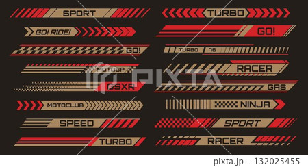 Racing stripe motorcycle sticker setのイラスト素材 [132025455] - PIXTA