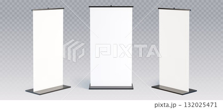 3D roll up banner mockups set on transparent 3D roll up banner mockups set on transparent 132025471