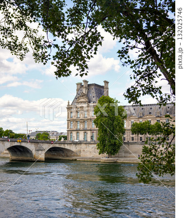Louvre Pavillon de Flore and Pont Royal bridge Paris France Louvre Pavillon de Flore and Pont Royal bridge Paris France 132025746