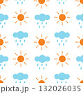 Sunny, cloudy, rainy, windy and stormy weather seamless pattern background for wrapping and wallpaper 132026035