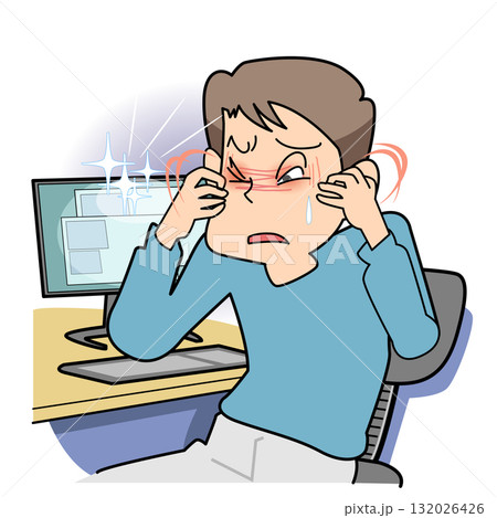 目の疲れ、まぶしい 132026426