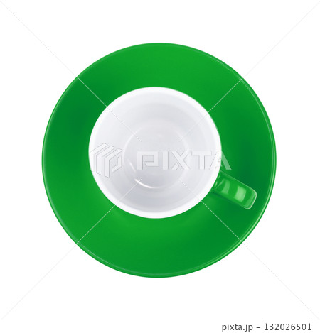 Empty green coffee or tea  cup isolated on white 132026501