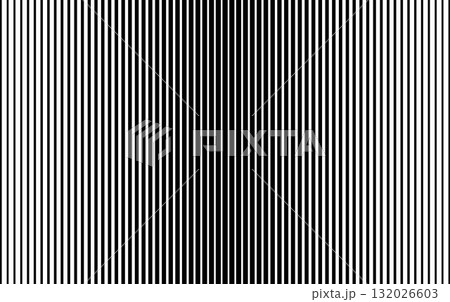 Striped halftone gradation texture. Gradient Transition Lattice. Fading vertical line background. Black parallel parallel thin to thick lines pattern. Vector Geometric optical illusion effect. Not AI 132026603