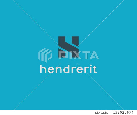 A letter H logo from geometric shapes. Universal vector monogram. 132026674