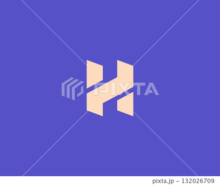 Abstract letter H logo from geometric shapes. Minimalist logo template. Universal vector monogram. Abstract letter H logo from geometric shapes. Minimalist logo template. Universal vector monogram. 132026709