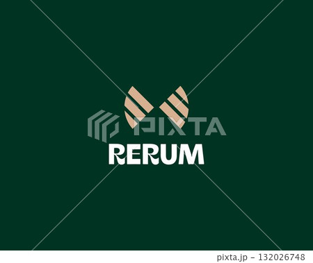 Butterfly vector logo from geometric shapes. Creative cosmetics beauty salon spa premium logotype. 132026748