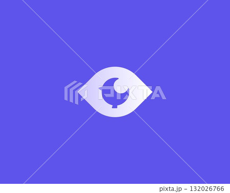 An eye gradient logo. Minimalistic optics vision sign. Camera video surveillance vector symbol. An eye gradient logo. Minimalistic optics vision sign. Camera video surveillance vector symbol. 132026766