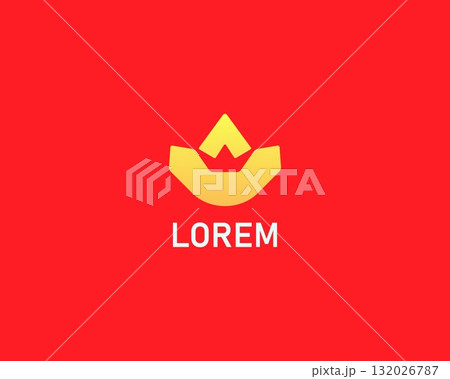 Abstract crown in flower logo. Beauty salon cosmetics spa logotype. Creative king queen vector sign. 132026787