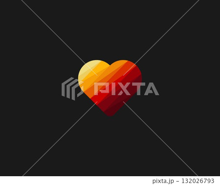 Heart vector logotype. Valentines day love feeling sign. Gradient medical health logo icon design. Heart vector logotype. Valentines day love feeling sign. Gradient medical health logo icon design. 132026793