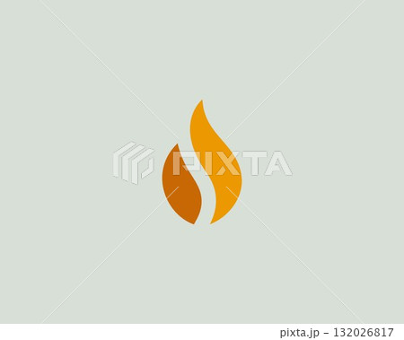 Abstract roasted coffee vector logotype. Creative fire water drop thumbs up logo. Abstract roasted coffee vector logotype. Creative fire water drop thumbs up logo. 132026817
