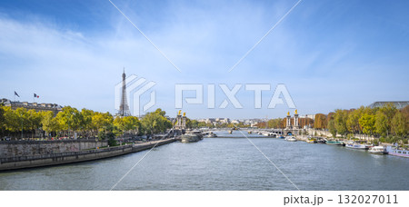 The Eiffel Tower and seine river in Paris, France 132027011