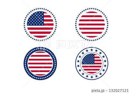 Patriotic USA Flag Designs with Star Border. Patriotic USA Flag Designs with Star Border. 132027121