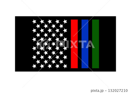 Patriotic Support Flag with First Responders Colors. 132027210