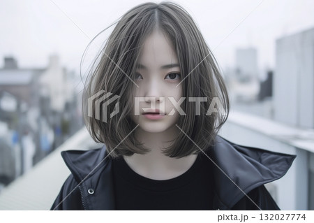 ミディアムヘアの美人女性 ミディアムヘアの美人女性 132027774