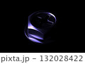 Futuristic Glossy Blue Hex Nut, Bolt and Wing Nut on Black 132028422