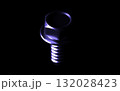 Futuristic Glossy Blue Hex Nut, Bolt and Wing Nut on Black 132028423