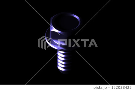 Futuristic Glossy Blue Hex Nut, Bolt and Wing Nut on Black Futuristic Glossy Blue Hex Nut, Bolt and Wing Nut on Black 132028423