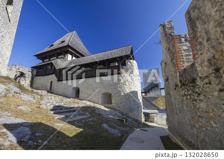Old Celje Castle architecture against blue sky 132028650