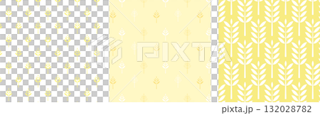 Straight yellow wheat ears pattern set 132028782