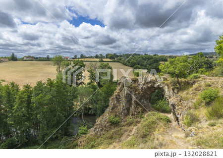 Rock formation natural arch in Pierre Perthuis landscape 132028821