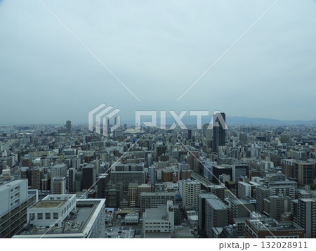 京セラドーム大阪と大阪市街の俯瞰風景 京セラドーム大阪と大阪市街の俯瞰風景 132028911