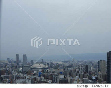 京セラドーム大阪と大阪市街の俯瞰風景 京セラドーム大阪と大阪市街の俯瞰風景 132028914