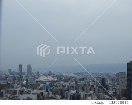 京セラドーム大阪と大阪市街の俯瞰風景 京セラドーム大阪と大阪市街の俯瞰風景 132028915