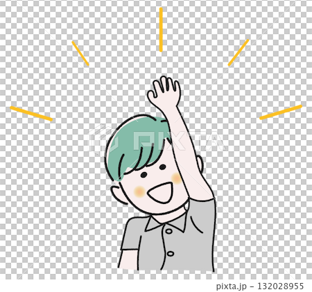 Boy raising hand 132028955