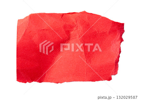 Red torn cardboard isolated on a white background 132029587