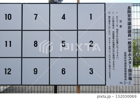 地方議会選挙用のポスター掲示板 132030069