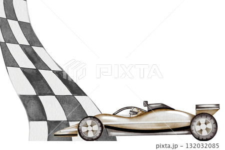 Race car and the track watercolor illustration. Auto in pastel colors with balloons on a white background. Ideal for children's textiles, stickers and baby shower design for boys Race car and the track watercolor illustration. Auto in pastel colors with balloons on a white background. Ideal for children's textiles, stickers and baby shower design for boys 132032085