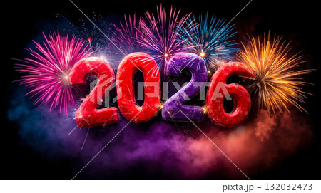 A digital graphic with the number 2026 in large, stylized, three-dimensional letters A digital graphic with the number 2026 in large, stylized, three-dimensional letters 132032473