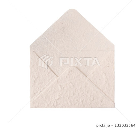 Open empty textured paper envelope mock up on a transparent background, ready for your communication message Open empty textured paper envelope mock up on a transparent background, ready for your communication message 132032564