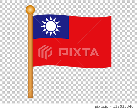 Simple Taiwan flag icon illustration material Simple Taiwan flag icon illustration material 132033340
