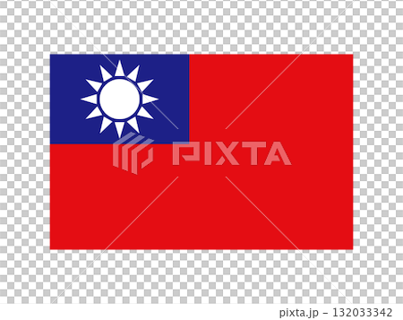 Simple Taiwan flag icon illustration material 3 Simple Taiwan flag icon illustration material 3 132033342